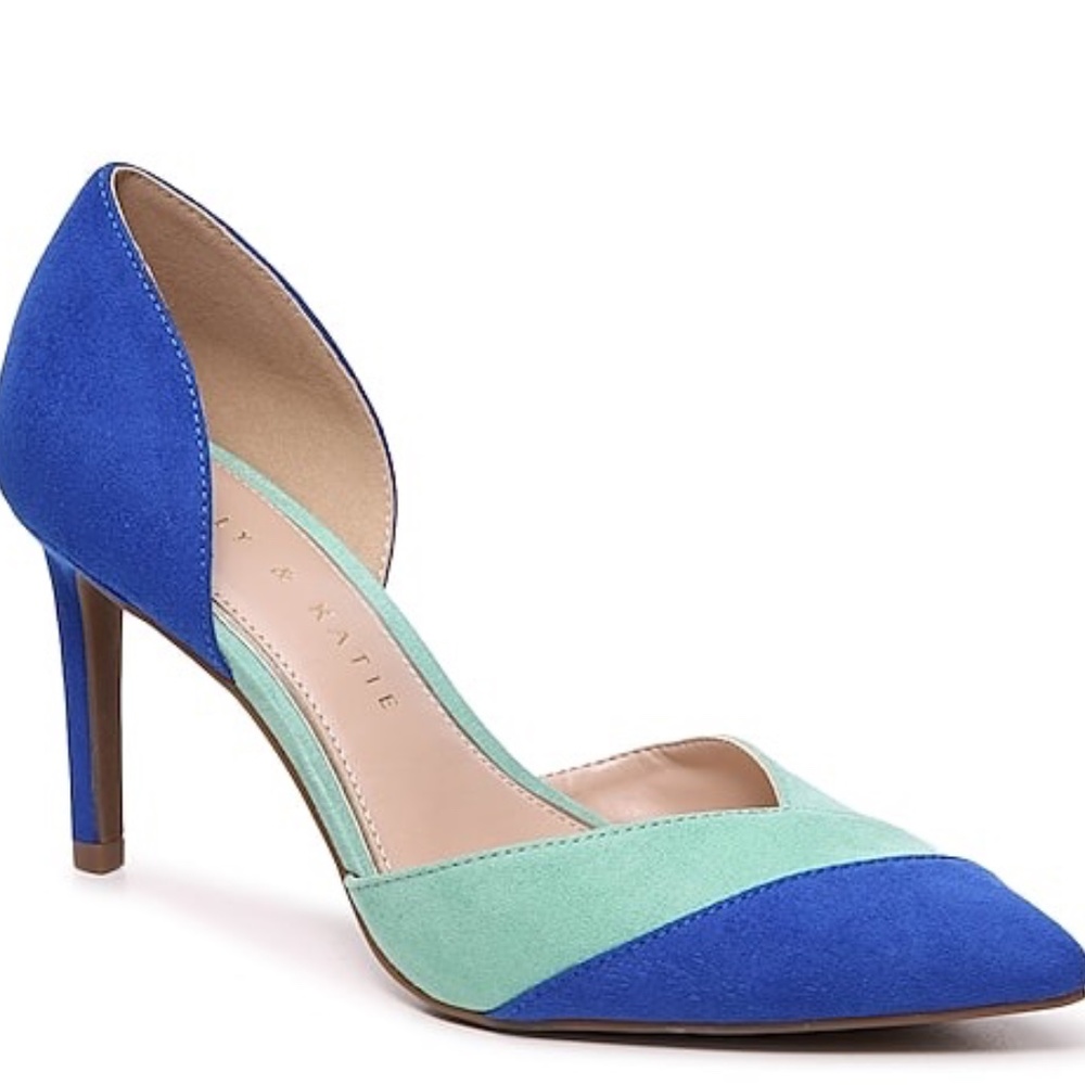 Katie & Kelly Pimps in Blue and Seafoam Green. Size 7